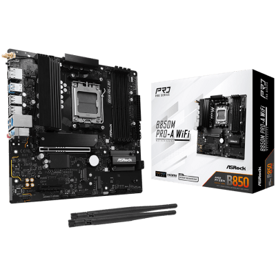 Дънна платка ASRock B850M Pro-A WiFi, mATX, AM5, DDR5 - B850M PRO-A WIFI gallery image 1
