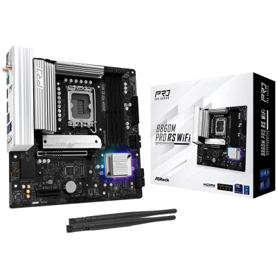 Дънна платка ASRock B860M Pro RS WiFi, mATX, LGA1851, DDR5 - B860M PRO RS WIFI gallery image 1