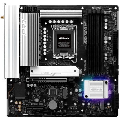 Дънна платка ASRock B860M Pro RS WiFi, mATX, LGA1851, DDR5 - B860M PRO RS WIFI gallery image 2