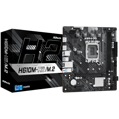 Дънна платка ASRock H610M-H2/M.2, mATX, LGA1700, DDR4 - H610M-H2/M.2 gallery image 1