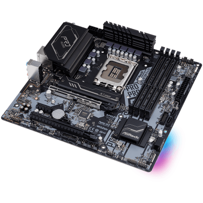 Дънна платка ASRock H670M Pro RS, mATX, LGA1700, DDR4 - H670M PRO RS gallery image 2
