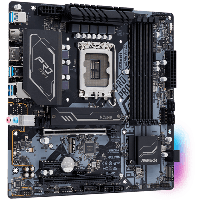 Дънна платка ASRock H670M Pro RS, mATX, LGA1700, DDR4 - H670M PRO RS gallery image 3
