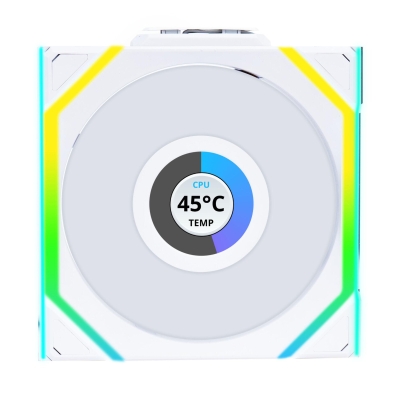 Вентилатор Lian Li UNI FAN SL Wireless LCD Reverse Blade, Бял - G99.12RSLLCD1W1W.00 gallery image 1