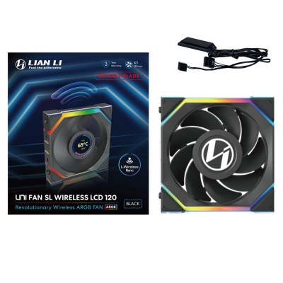 Вентилатор Lian Li UNI FAN SL Wireless LCD Reverse Blade, Черен - G99.12RSLLCD1W1B.00 gallery image 7