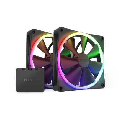 Комплект вентилатори NZXT F140 RGB с контролер - RF-R14DF-B1 gallery image 1