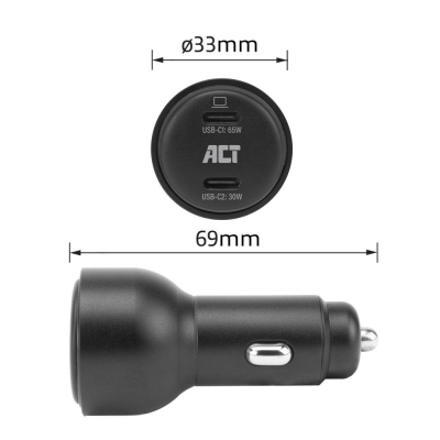 Бързо зарядно за кола ACT,95 W, Черно - AC2210 gallery image 4