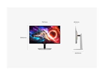 Монитор Samsung Odyssey OLED G8 LS32HG800SU, 32", 4K UHD (3840 x 2160), OLED, 240 Hz, 0.03 ms, Сребрист - LS32HG800SUXEN gallery image 3