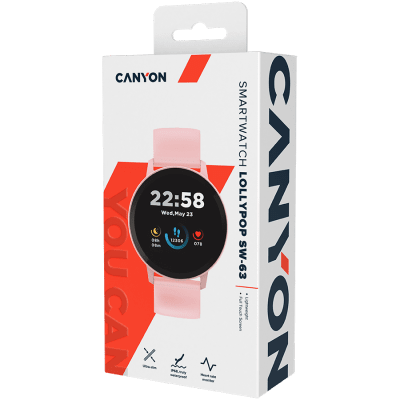Смарт часовник Canyon Lollypop SW-63, 42 mm, Розов - CNS-SW63PP gallery image 6