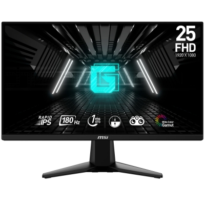Монитор MSI G255F, 24.5", Full HD (1920 x 1080), Rapid IPS, 180 Hz, 1 ms, Черен - 9S6-3BC01M-030 gallery image 1