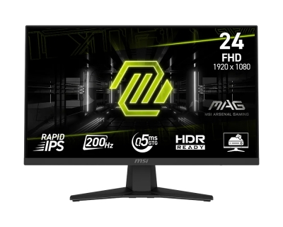 Монитор MSI MAG 244F, 23.8", Full HD (1920 x 1080), Rapid IPS, 200 Hz, 0.5 ms, Черен - 9S6-3BC41H-012 gallery image 1