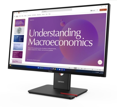 Монитор Lenovo ThinkVision T24D-40, 23.8", Full HD (1920 x 1080), IPS, 120 Hz, 4 ms, Черен - 64B9GAT1EU gallery image 1