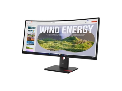 Монитор Lenovo ThinkVision T34WD-40, 34", UWQHD (3440 x 1440), VA, 120 Hz, 4 ms, Черен - 64AEGAT1EU gallery image 3