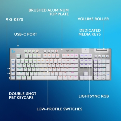 Геймърска безжична клавиатура Logitech G915 X LIGHTSPEED, Бяла - 920-012690 gallery image 4