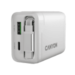 CANYON charger OnCharge 65RC Build-In Cable USB-C 65W 1xPD 1xQC EU White