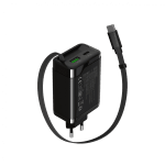 CANYON charger OnCharge 65RC Build-In Cable USB-C 65W 1xPD 1xQC EU Black