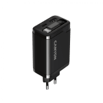 CANYON charger OnCharge 65RC Build-In Cable USB-C 65W 1xPD 1xQC EU Black