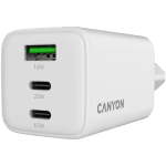 CANYON charger CU65ACC GaN 65W 2xPD 1xQC EU White