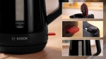 Електрическа кана Bosch TWK1M123, MyMoment Plastic Kettle, 2400 W, 1.7 l, Cup indicator, Limescale filter, Triple safety function, Black