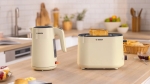 Тостер Bosch TAT2M127, MyMoment Compact toaster, 950 W, Auto power off, Defrost and reheat setting, Integrated warming grid, High lift, Cream