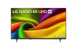 Телевизор LG 55NU8E0B3LA, 55" 4K HDR UHD, 3840x2160, DVB-T2/C/S2, AI Alpha 7, HDR 10, webOS 26, ThinQ AI, VRR, ALLM, HGiG, WiFi, Clear Voice, 4K Super Upscaling, Bluetooth 5.3, Hdmi e-ARC , CI, LAN, AirPlay2, AI Sound Pro, Google Cast, 2 Pole stand, Black