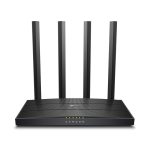 Безжичен рутер TP-Link Archer C6U AC1200, 2.4/5 GHz, 300 - 867Mbps, 10/100/1000