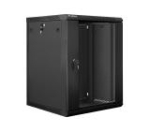 Комуникационен шкаф Lanberg rack cabinet 19" wall-mount 15U / 600x600 for self-assembly (flat pack), black