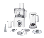 Кухненски робот Bosch MCM3200W, Kitchen machine, MultiTalent 3, 800 W, BPA-free, plastic bowl 2.3 l , Double-sided stainless steel disc for cutting and planing, suitable for crushing ice, Dough attachment, white
