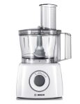 Кухненски робот Bosch MCM3200W, Kitchen machine, MultiTalent 3, 800 W, BPA-free, plastic bowl 2.3 l , Double-sided stainless steel disc for cutting and planing, suitable for crushing ice, Dough attachment, white