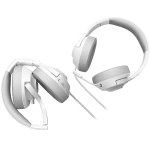 LORGAR Noah 101, Gaming headset with microphone, 3.5mm jack connection, cable length 2m, foldable design, PU leather ear pads, size: 185*195*80mm, 0.245kg, white