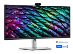 Монитор Dell P3426WEB, 34" Curved Conferencing Monitor, IPS Anti-Glare, 5ms, 100 Hz, 1500:1, 300 cd/m2, WQHD 3440x1440, 99% sRGB, HDMI, Display Port, USB-C Hub, RJ45, Webcam, Mic, Speacers, KVM Switch, PD 90W, Height Adjustable, Pivot, Swivel, Tilt, Black