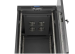 Комуникационен шкаф Lanberg Rack Cabinet 19" Free-Standing 24U/600X800 (FlAT Pack) With Glass Door LCD Black V2