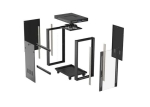 Комуникационен шкаф Lanberg Rack Cabinet 19" Free-Standing 24U/600X800 (FlAT Pack) With Glass Door LCD Black V2