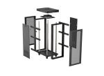 Комуникационен шкаф Lanberg Rack Cabinet 19" Free-Standing 24U/600X800 (FlAT Pack) With Mesh Door LCD Black V2