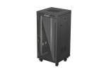 Комуникационен шкаф Lanberg Rack Cabinet 19" Free-Standing 24U/600X600 (FlAT Pack) With Glass Door LCD Black V2