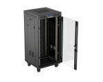 Комуникационен шкаф Lanberg Rack Cabinet 19" Free-Standing 24U/600X600 (FlAT Pack) With Glass Door LCD Black V2