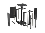 Комуникационен шкаф Lanberg Rack Cabinet 19" Free-Standing 24U/600X600 (FlAT Pack) With Glass Door LCD Black V2