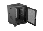 Комуникационен шкаф Lanberg rack cabinet 19" free-standing 15U/600X600 (FLAT PACK) with mesh door black