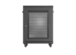 Комуникационен шкаф Lanberg rack cabinet 19" free-standing 15U/600X600 (FLAT PACK) with mesh door black
