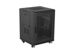 Комуникационен шкаф Lanberg rack cabinet 19" free-standing 15U/600X600 (FLAT PACK) with mesh door black