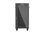 Комуникационен шкаф Lanberg Rack Cabinet 19" Free-Standing 22U/600X600 (FlAT Pack) With Glass Door LCD Black V2