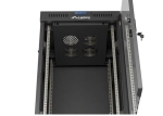 Комуникационен шкаф Lanberg Rack Cabinet 19" Free-Standing 22U/600X600 (FlAT Pack) With Glass Door LCD Black V2