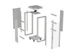 Комуникационен шкаф Lanberg Rack Cabinet 19" Free-Standing 42U/600X600 (FlAT Pack) With Glass Door LCD Grey V2