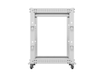 Комуникационен шкаф Lanberg open rack 19" 15U 600x600-1100 adjustable, grey