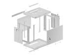 Комуникационен шкаф Lanberg rack cabinet 19" wall-mount 9U/600x450 for self-assembly with metal door grey (flat pack)
