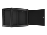 Комуникационен шкаф Lanberg rack cabinet 19" wall-mount 9U/600x450 for self-assembly with metal door  black (flat pack)