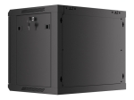 Комуникационен шкаф Lanberg rack cabinet 19" wall-mount 9U/600x450 for self-assembly with metal door  black (flat pack)