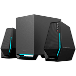 Edifier G1500 MAX 2.1 Audio System, BT V5.3, USB, AUX, 2.5-inch Drivers, 4-inch Subwoofer, RGB Lighting, 30W (RMS), Black