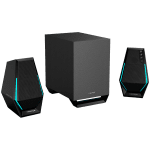 Edifier G1500 MAX 2.1 Audio System, BT V5.3, USB, AUX, 2.5-inch Drivers, 4-inch Subwoofer, RGB Lighting, 30W (RMS), Black