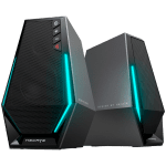 Edifier G1500 2.0 Audio System, BT V5.3, USB, AUX, 2.5-inch Drivers, RGB Lighting, 5W (RMS), Black