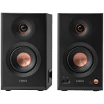 Edifier MR5 Active Studio Monitors (Tri-amped), BT V6.0, Balanced XLR, Balanced TRS, RCA and AUX, with headphone output, 5-inch woofers, 3.75-inch mid-range drivers, and 1-inch silk dome tweeters, 110W (RMS), Room Acoustic Compensation, Black
